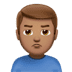 🙎🏽‍♂️ man pouting: medium skin tone display on Apple